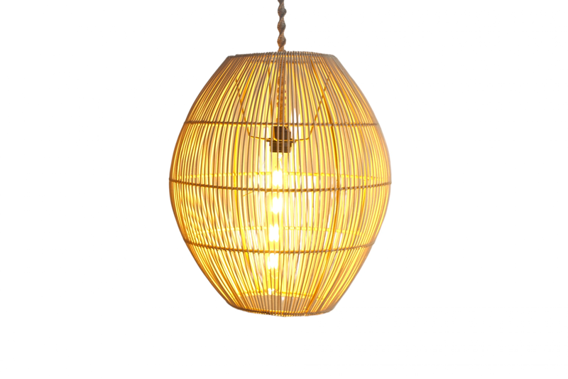 Damla Düz Rattan Rattan Avize - Kapak